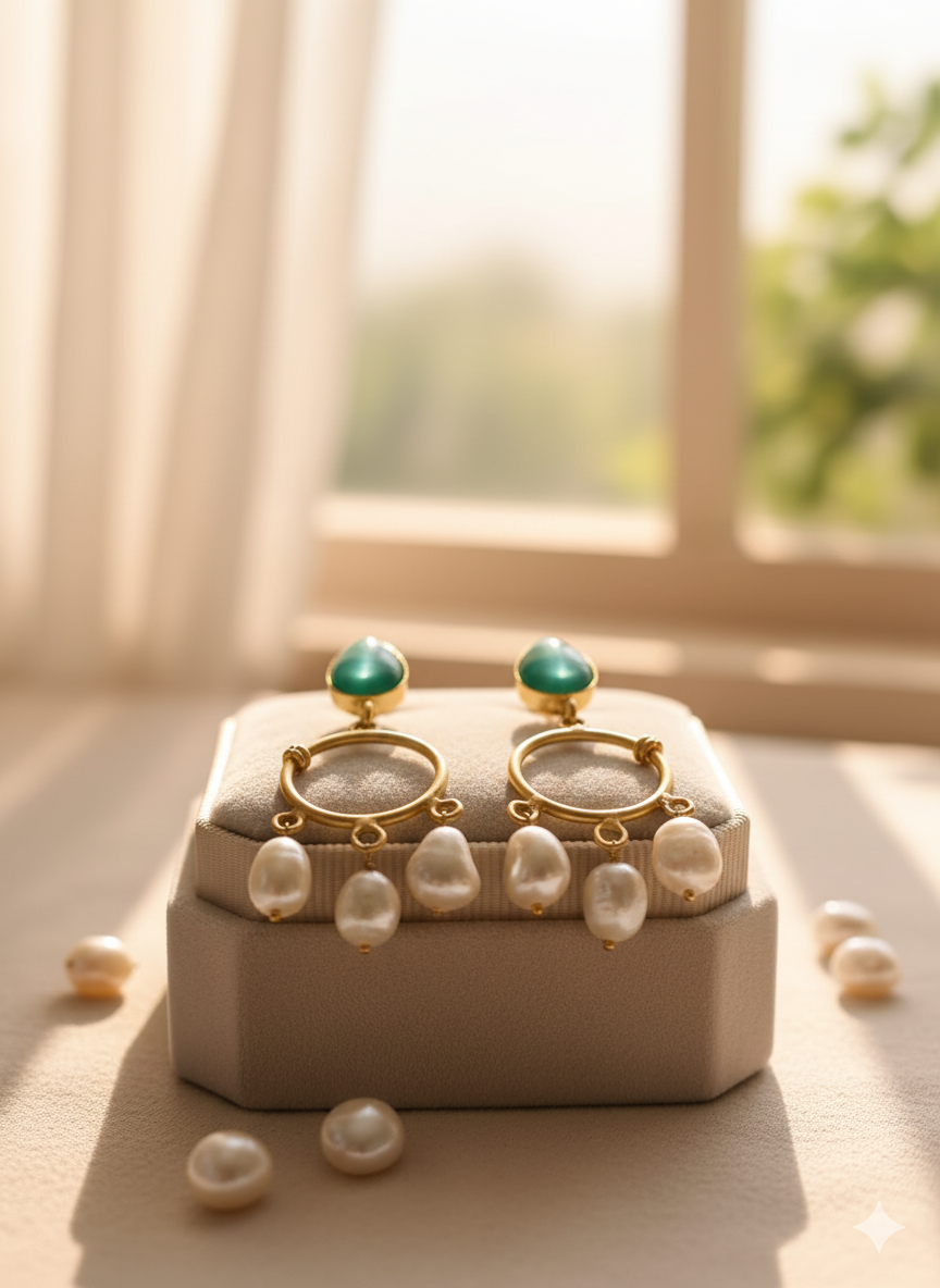 Baroque Pearl & Teardrop Charm