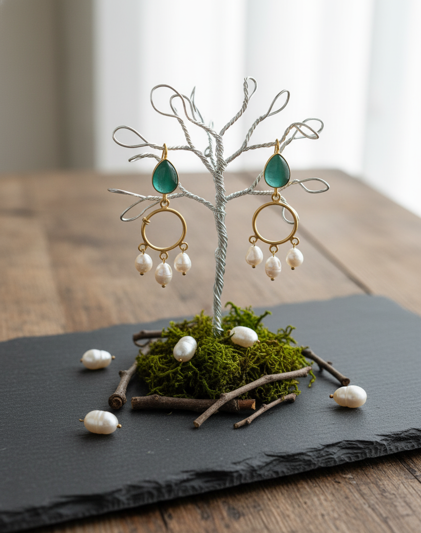 Baroque Pearl & Teardrop Charm