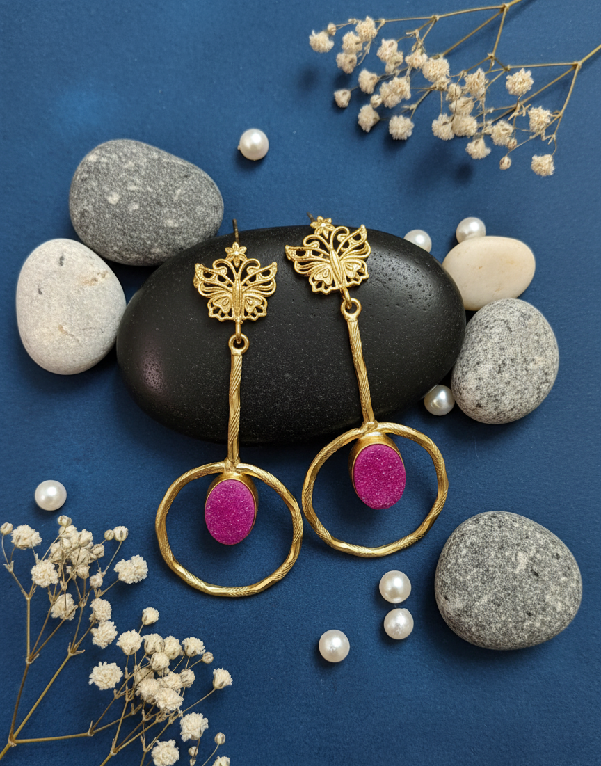 Fuchsia Flutter Earrings